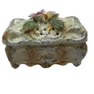 Vintage Mid-Century porcelain cigarette box by Chase Japan.